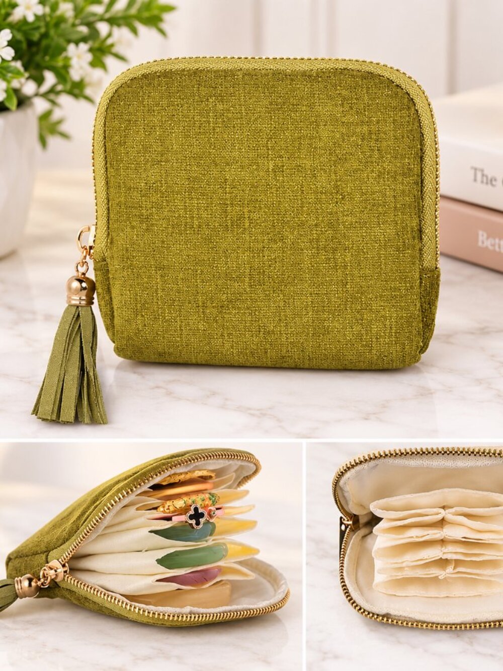 Jewelry Organizer Case, Small Travel Velvet Pouch, Portable